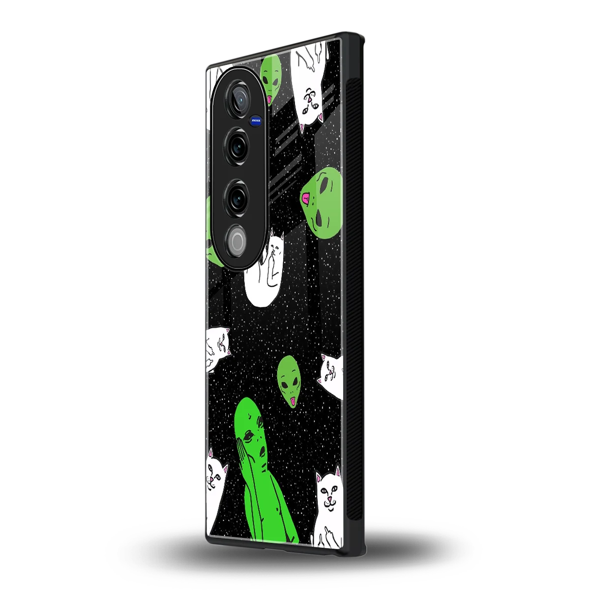 Space Kitty vivo v40 pro mobile cover | shockproof glass phone case