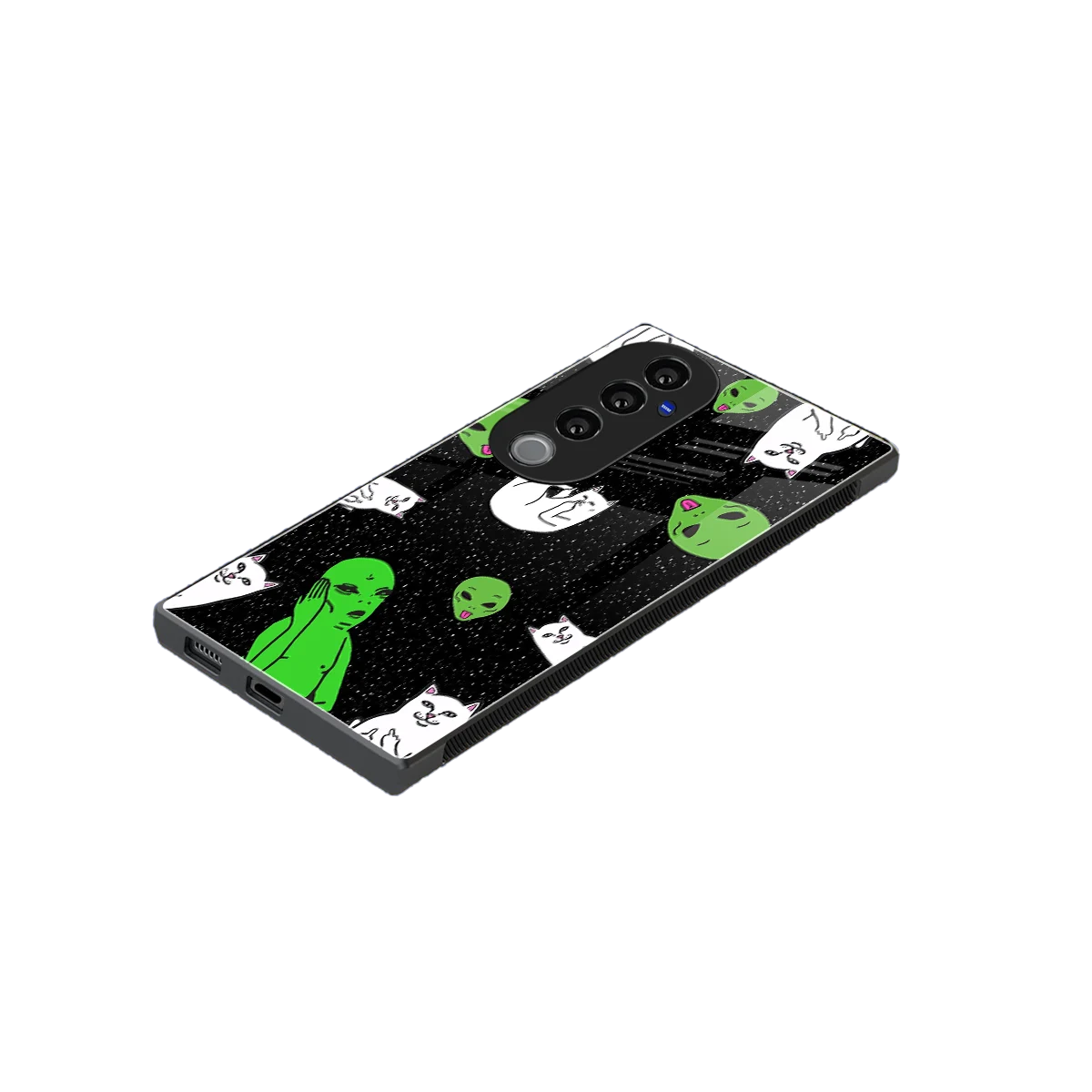 Space Kitty stylish phone case for vivo v40 pro | glossy glass and slim fit