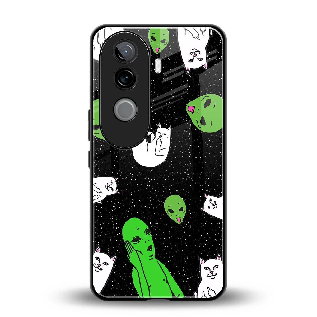 Space Kitty back phone cover | glass case for vivo v40e