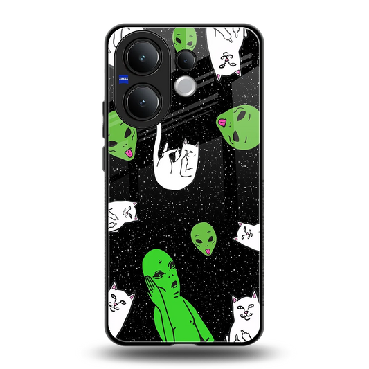 Space Kitty back phone cover | glass case for vivo v60