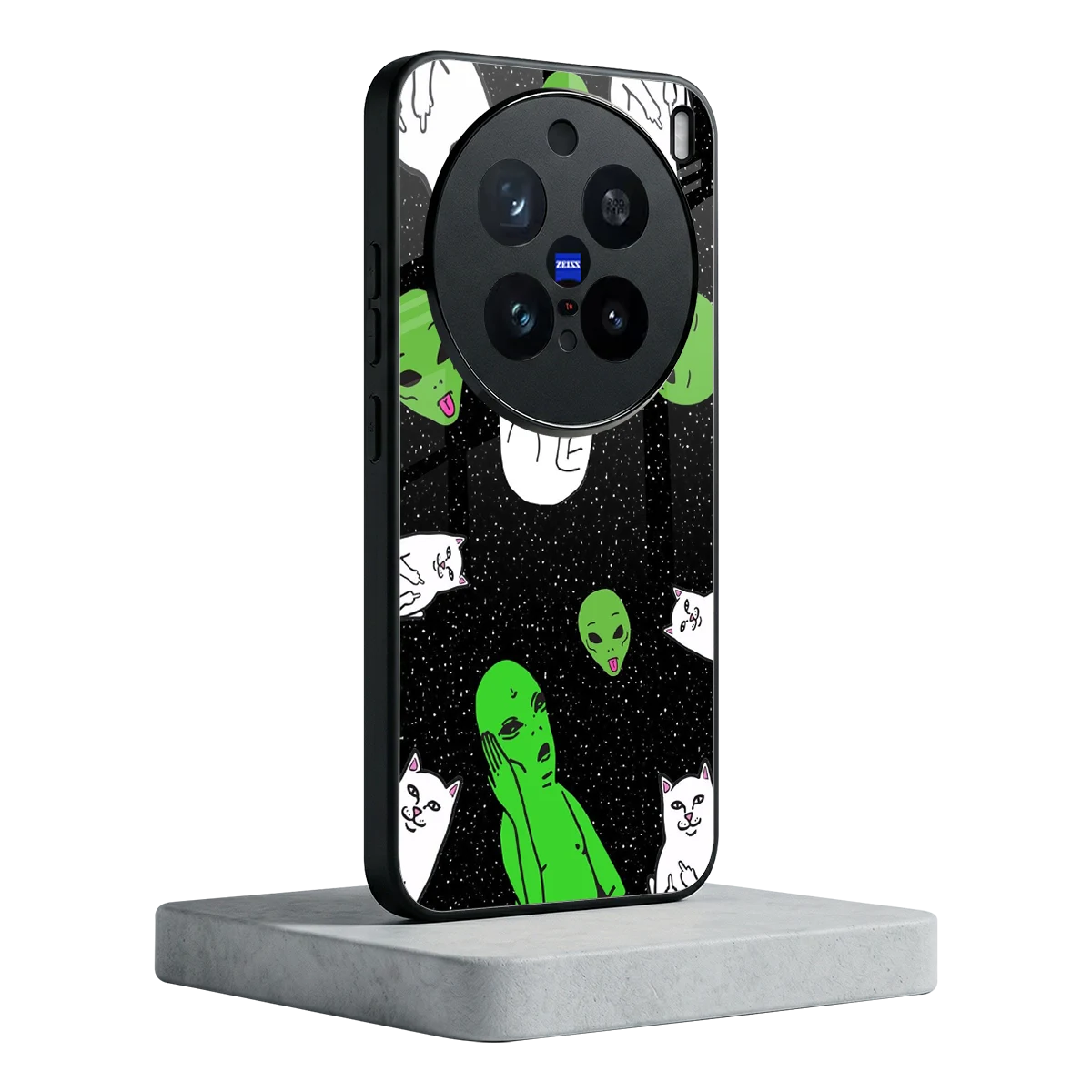 Space Kitty vivo x200 pro mobile cover | shockproof glass phone case
