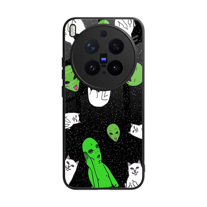 Space Kitty back phone cover | glass case for vivo x300 pro