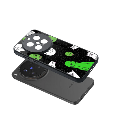 Space Kitty sleek vivo x300 pro cover with tempered glass back and TPU edges