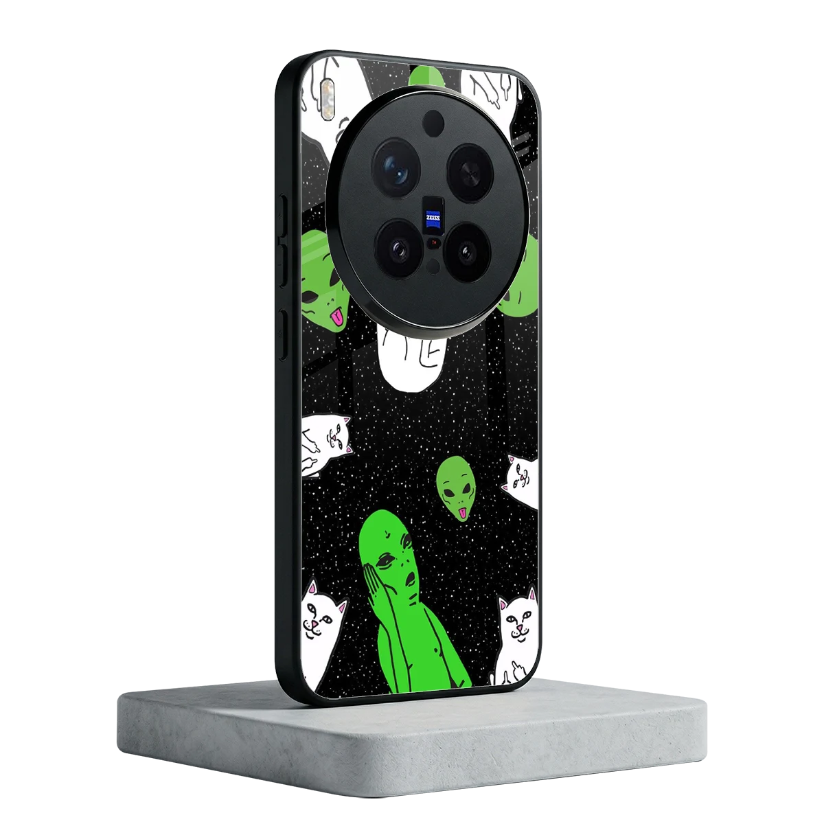 Space Kitty vivo x300 pro mobile cover | shockproof glass phone case