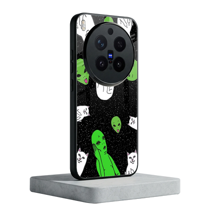 Space Kitty vivo x300 pro mobile cover | shockproof glass phone case