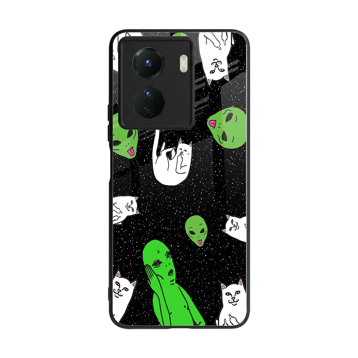 Space Kitty back phone cover | glass case for vivo y16