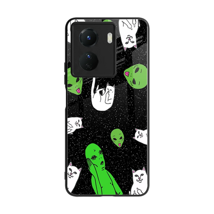 Space Kitty back phone cover | glass case for vivo y16
