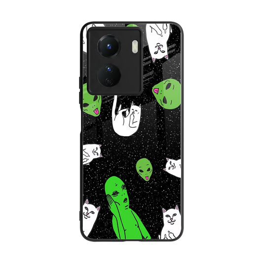 Space Kitty back phone cover | glass case for vivo y16