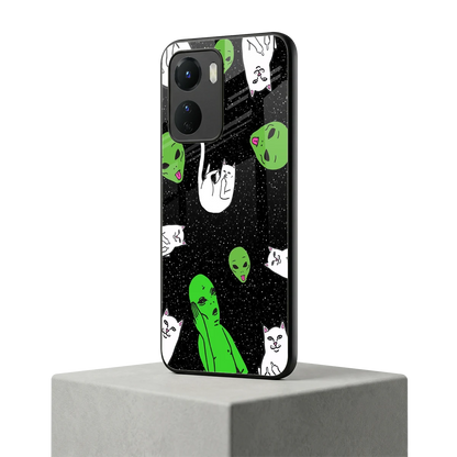 Space Kitty vivo y16 mobile cover | shockproof glass phone case