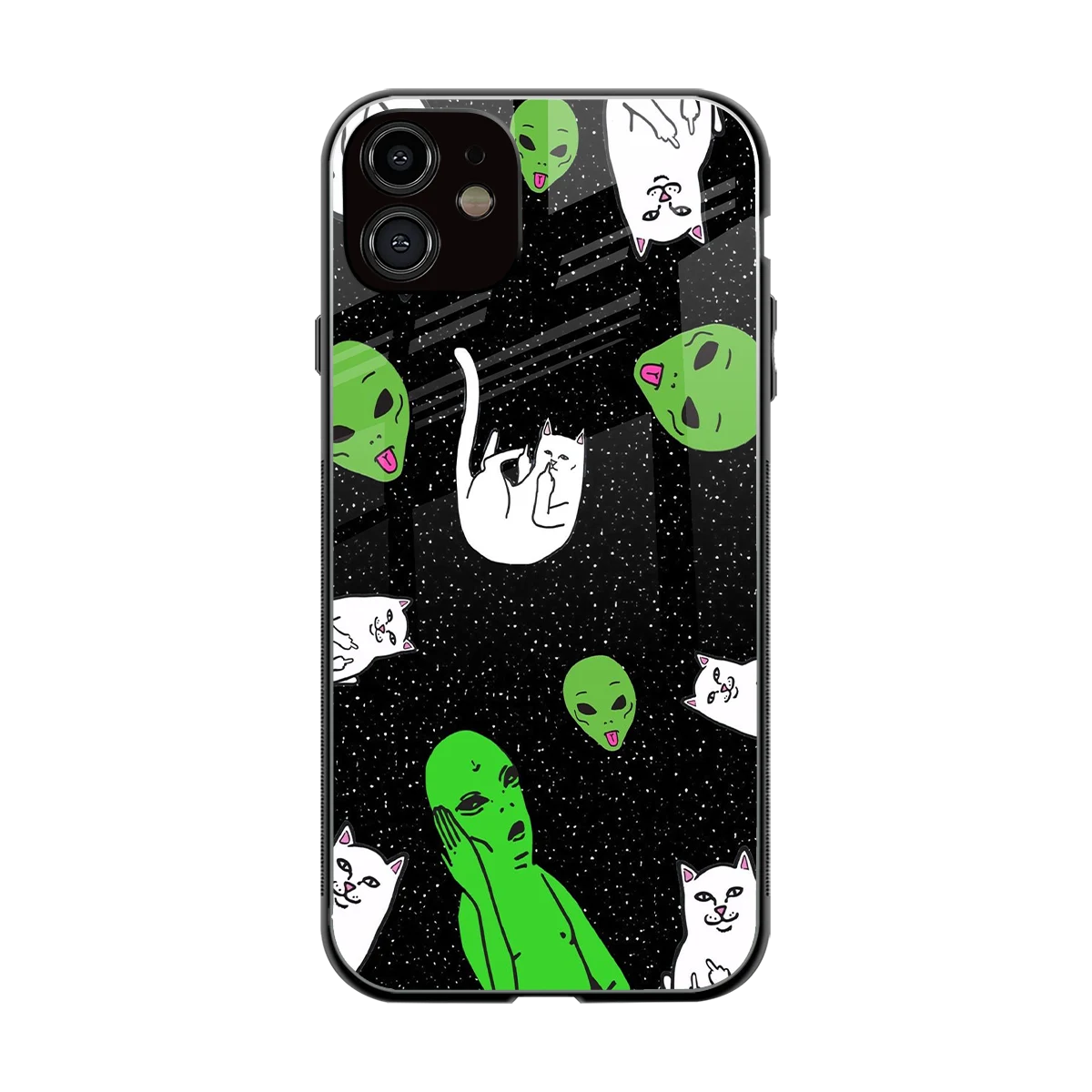 Space Kitty back phone cover | glass case for iphone 11