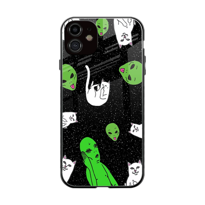 Space Kitty back phone cover | glass case for iphone 11