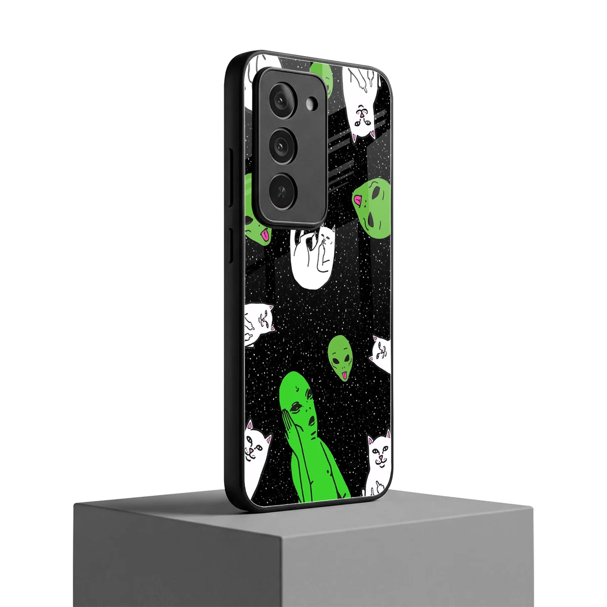 Space Kitty redmi 15 5g mobile cover | shockproof glass phone case