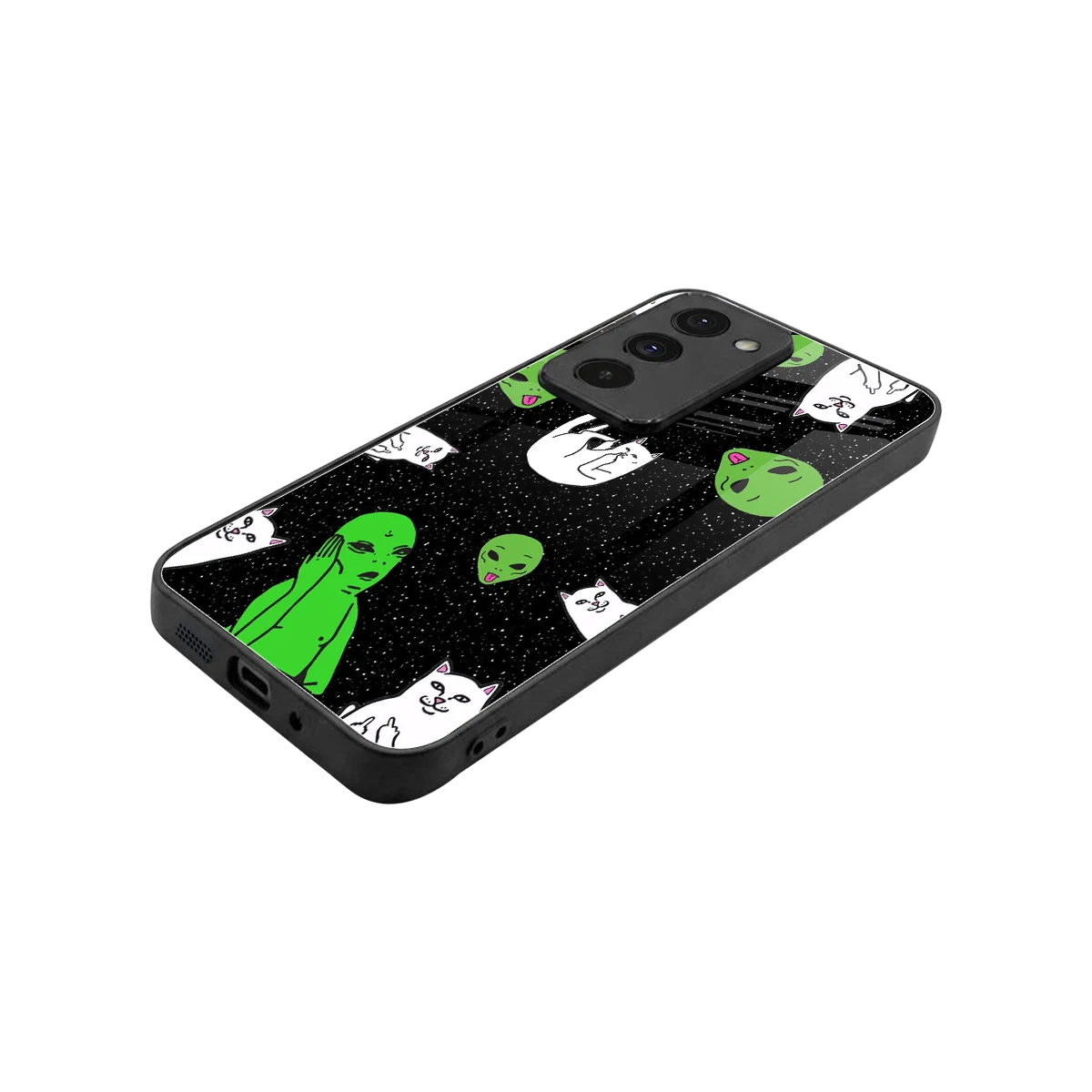 Space Kitty stylish phone case for redmi 15 5g | glossy glass and slim fit