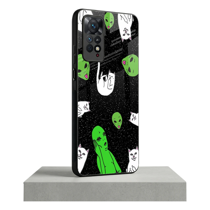 Space Kitty redmi note 11 pro mobile cover | shockproof glass phone case