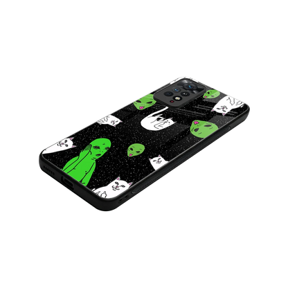 Space Kitty stylish phone case for redmi note 11 pro | glossy glass and slim fit