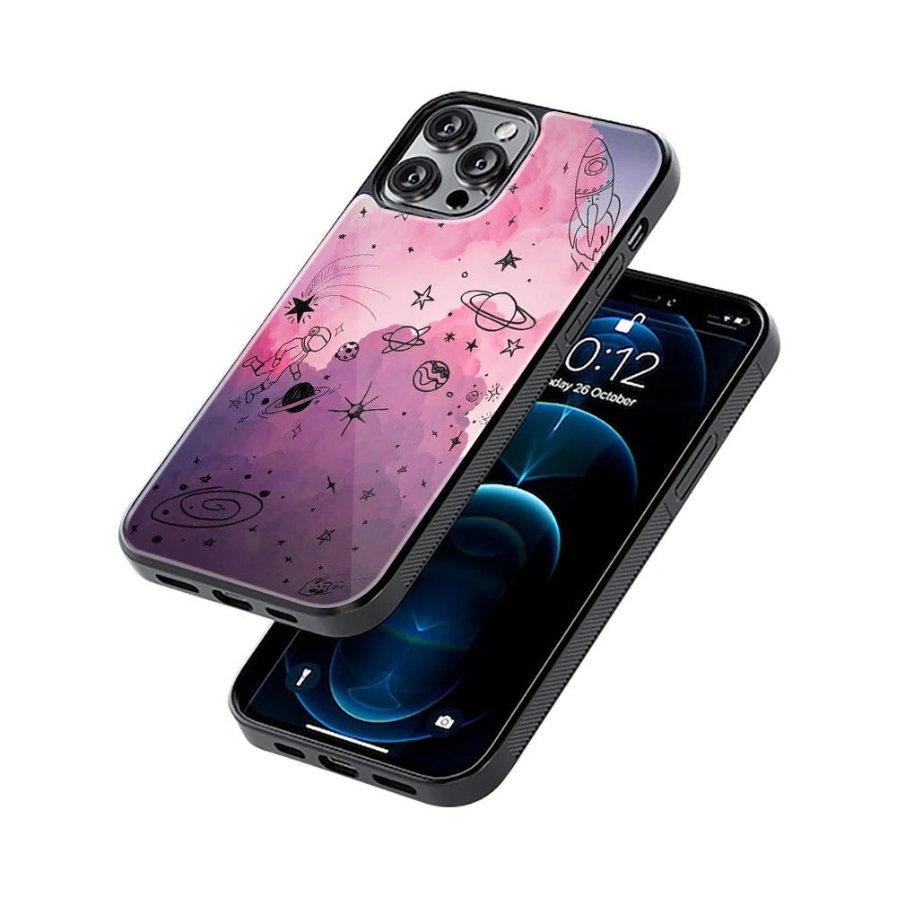 Protective Glass Back Phone Case Compatible with iPhone, Samsung, OnePlus, Pixel & More
