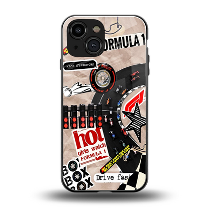 Speedline back phone cover | glass case for iphone 13 mini