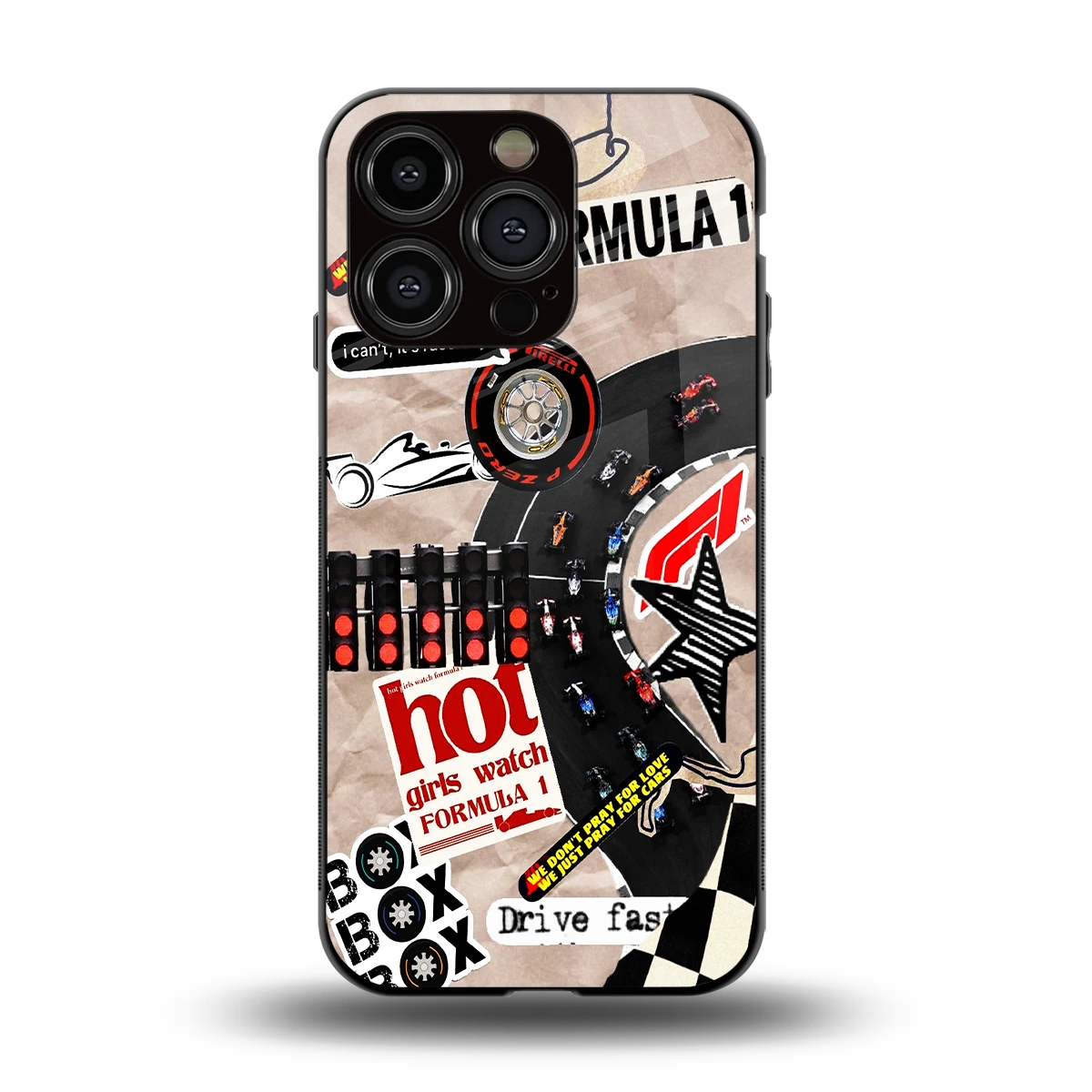 Speedline back phone cover | glass case for iphone 13 pro