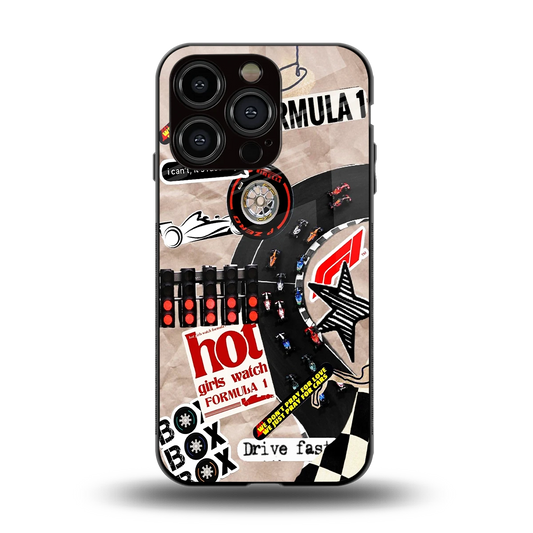 Speedline back phone cover | glass case for iphone 13 pro