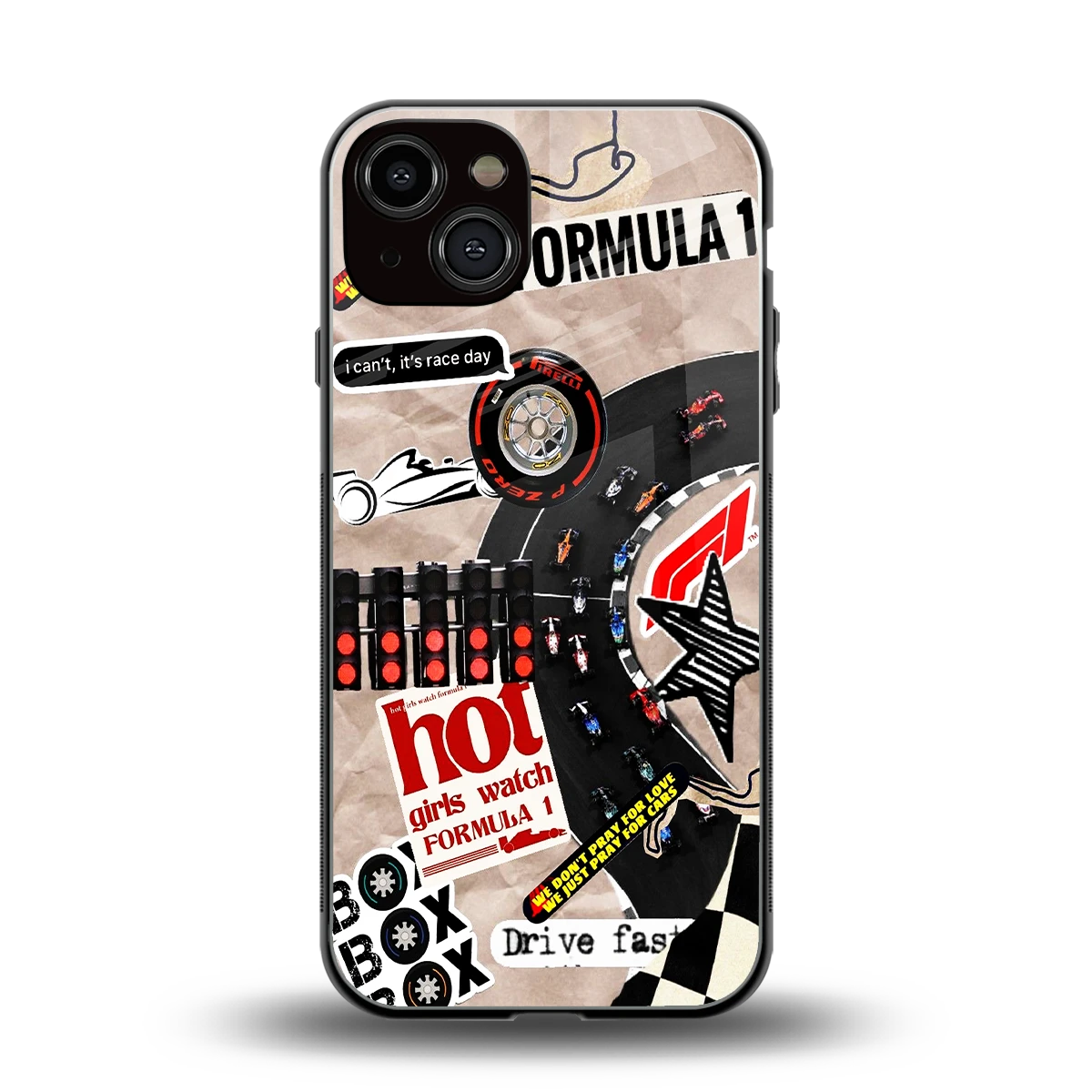 Speedline back phone cover | glass case for iphone 13