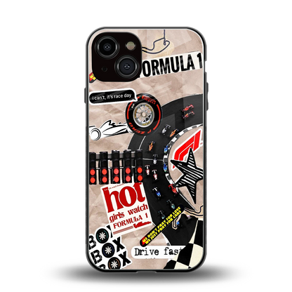 Speedline back phone cover | glass case for iphone 13