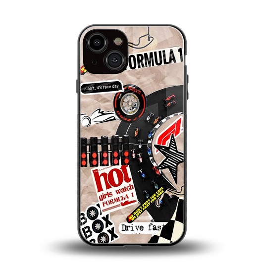 Speedline back phone cover | glass case for iphone 13