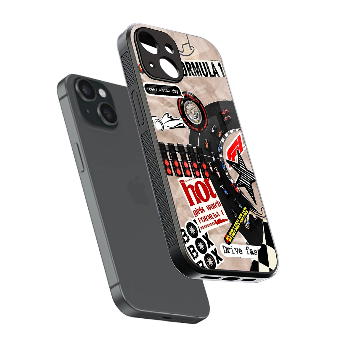 Speedline sleek iphone 13 cover with tempered glass back and TPU edges