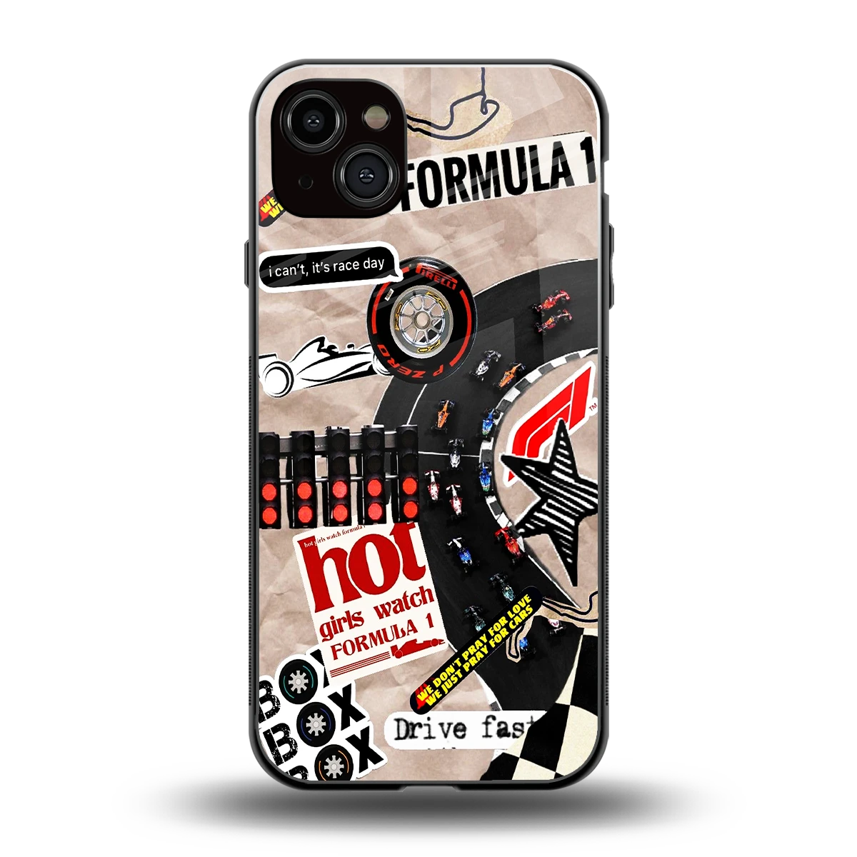 Speedline back phone cover | glass case for iphone 14 plus