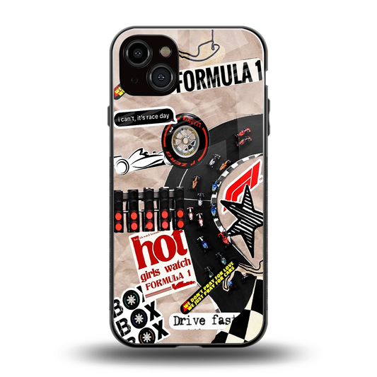 Speedline back phone cover | glass case for iphone 14 plus