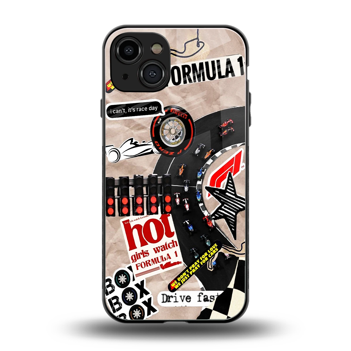 Speedline back phone cover | glass case for iphone 15
