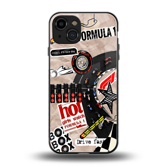 Speedline back phone cover | glass case for iphone 15