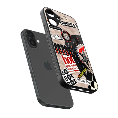 Speedline sleek iphone 16 plus cover with tempered glass back and TPU edges
