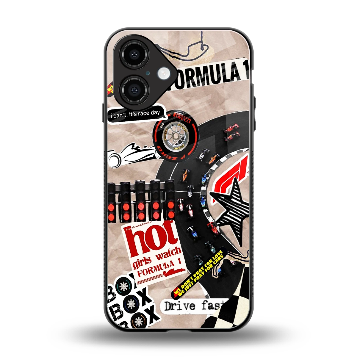 Speedline back phone cover | glass case for iphone 16