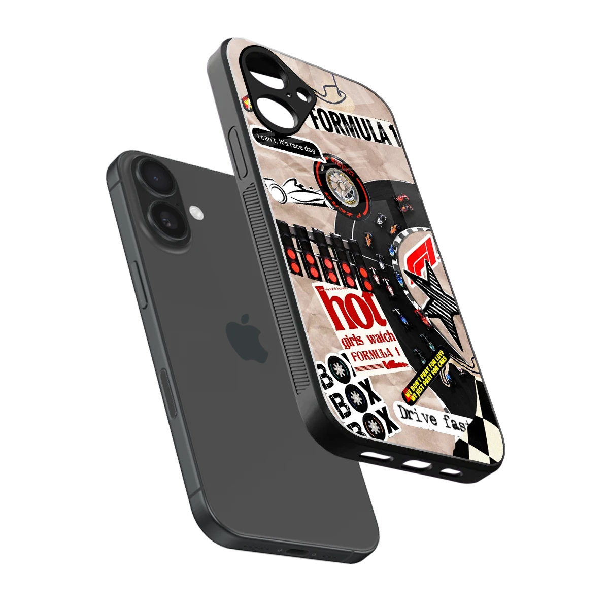 Speedline sleek iPhone 16 cover with tempered glass back and TPU edges