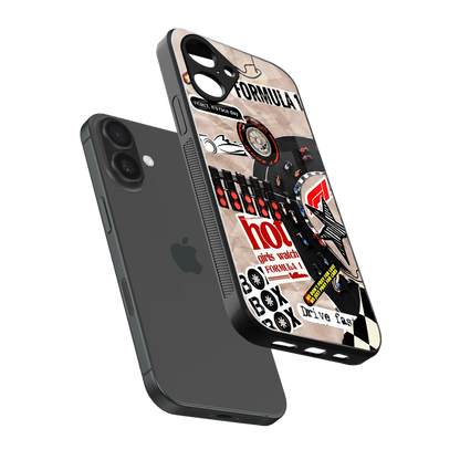 Speedline sleek iPhone 16 cover with tempered glass back and TPU edges