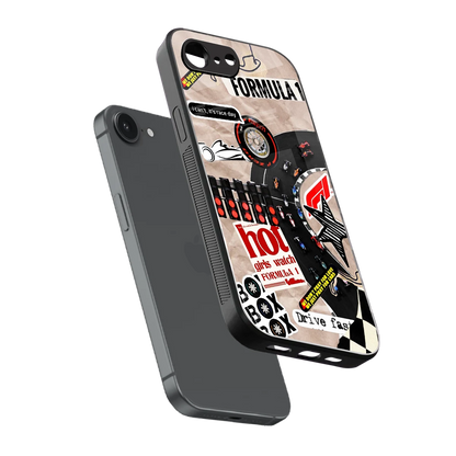 Speedline sleek iphone 16e cover with tempered glass back and TPU edges