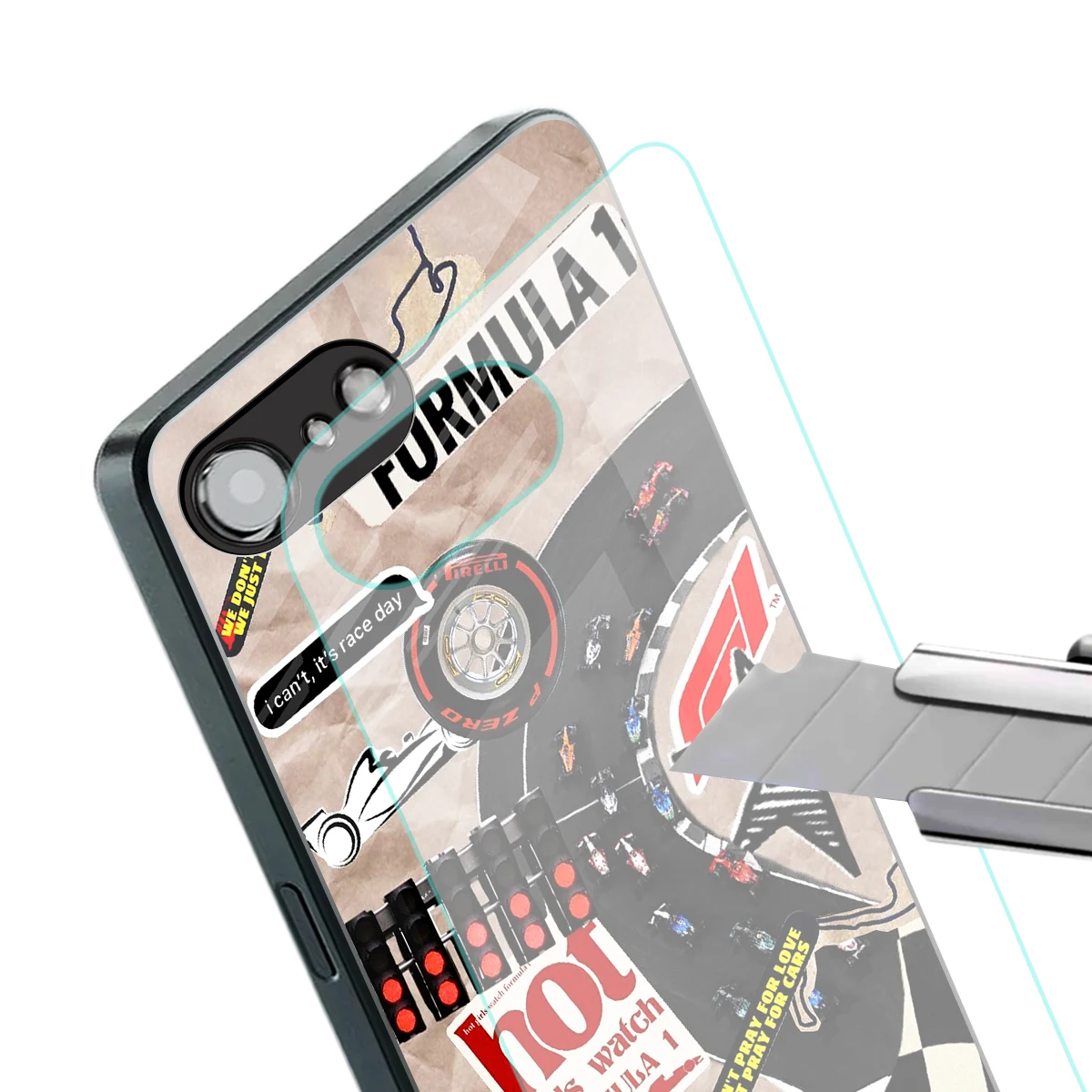 Speedline stylish phone case for iphone 16e | glossy glass and slim fit