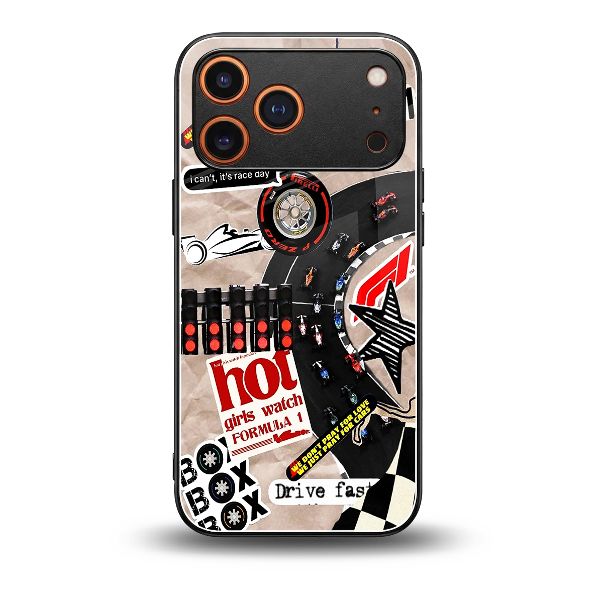 Speedline back phone cover | glass case for iphone 17 pro