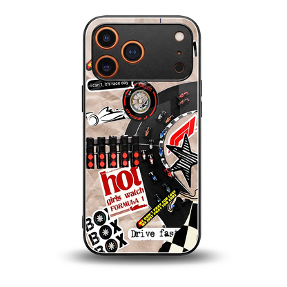 Speedline back phone cover | glass case for iphone 17 pro
