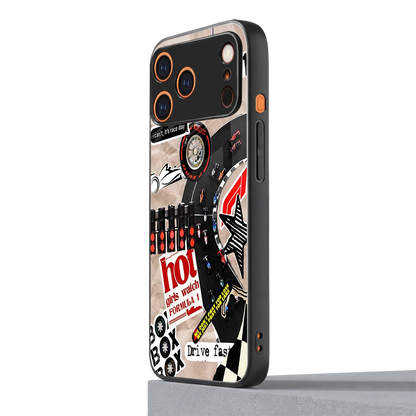 Speedline iphone 17 pro mobile cover | shockproof glass phone case