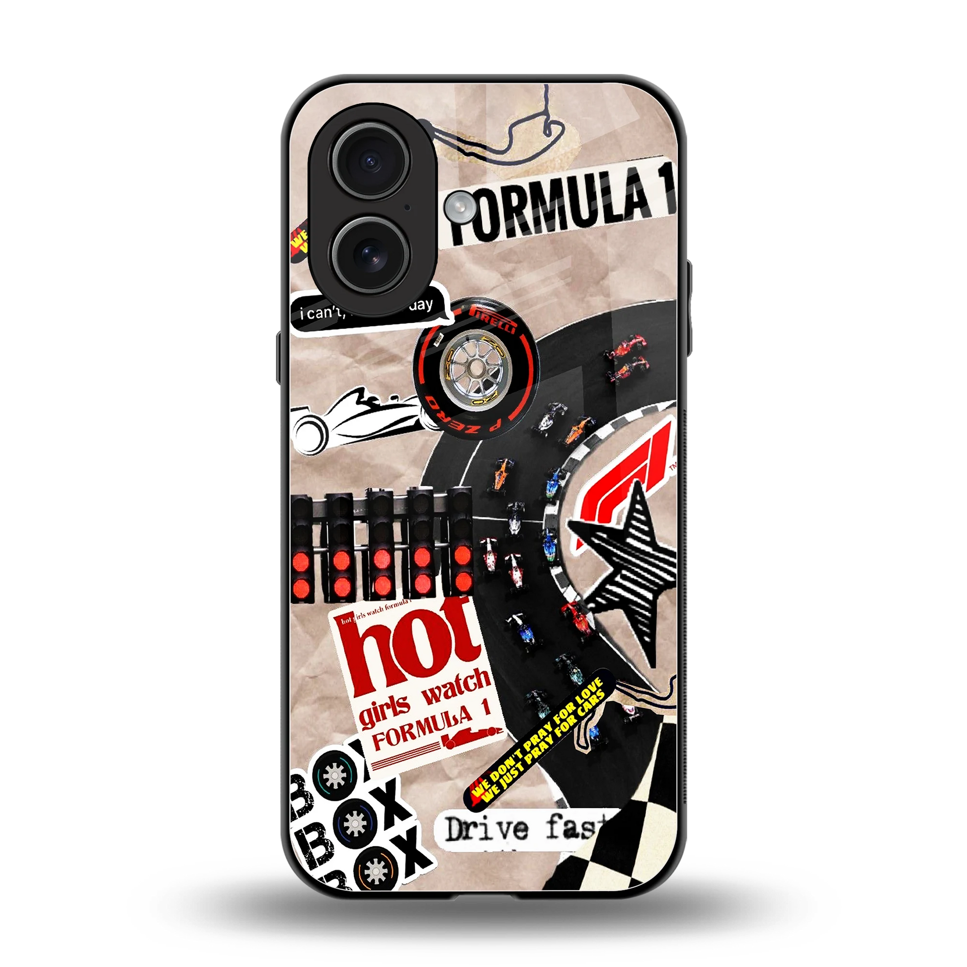 Speedline back phone cover | glass case for iphone 17