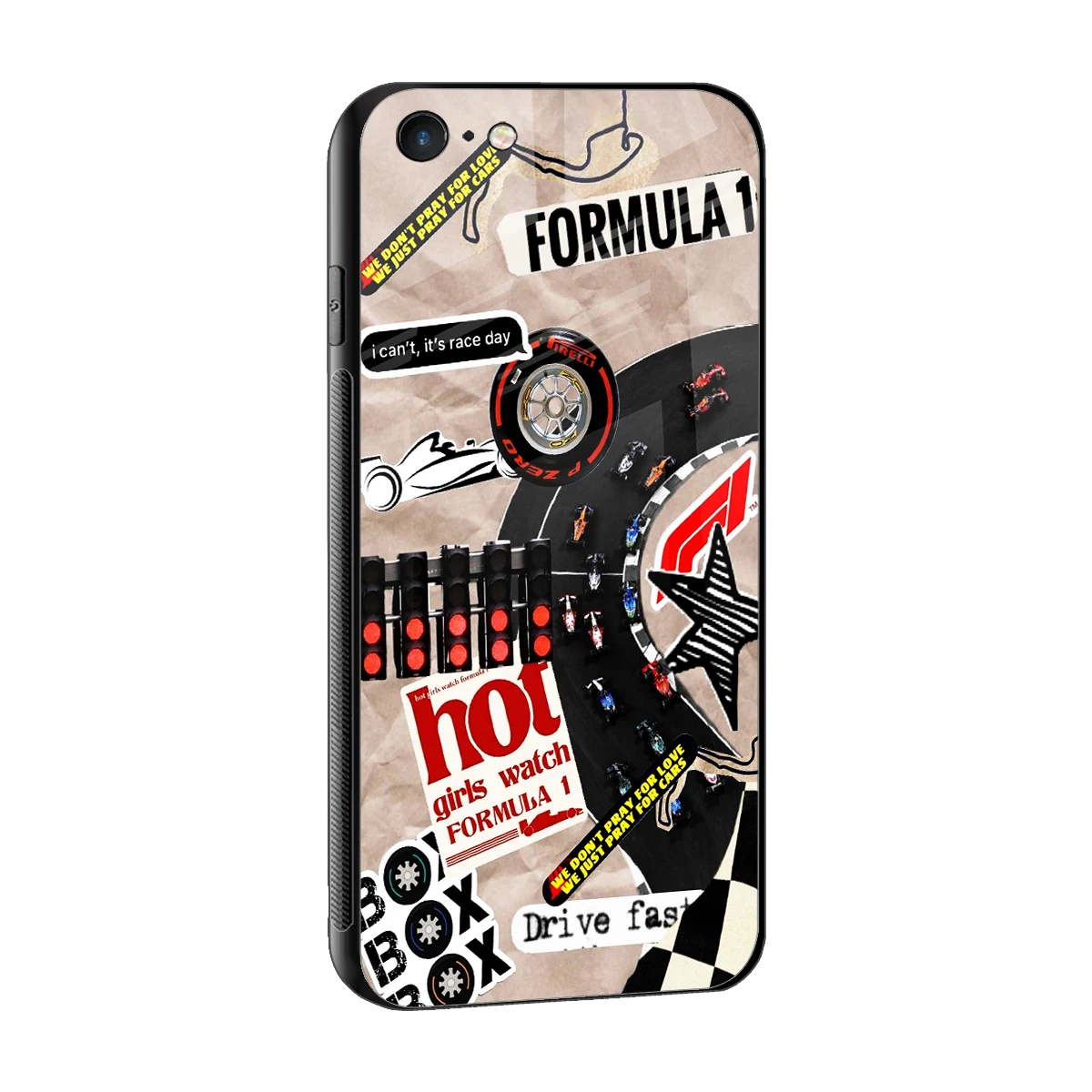 Speedline sleek iphone 6s plus cover with tempered glass back and TPU edges
