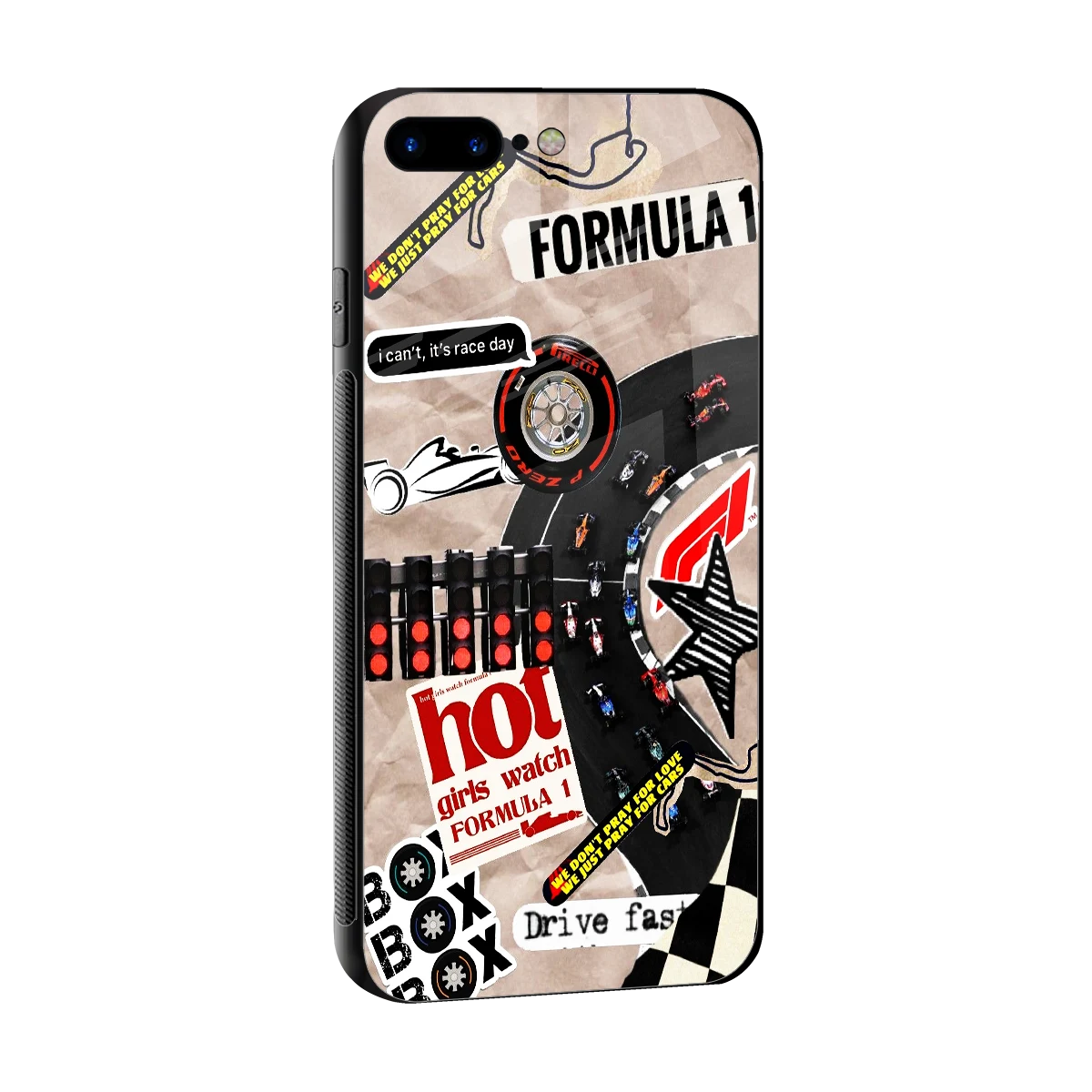Speedline sleek iphone 8 plus cover with tempered glass back and TPU edges