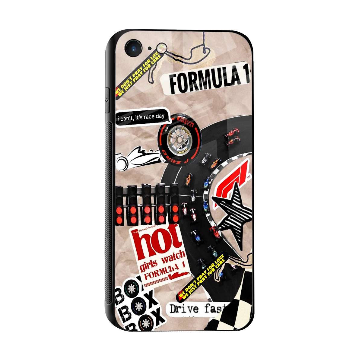 Speedline sleek iphone 7 cover with tempered glass back and TPU edges