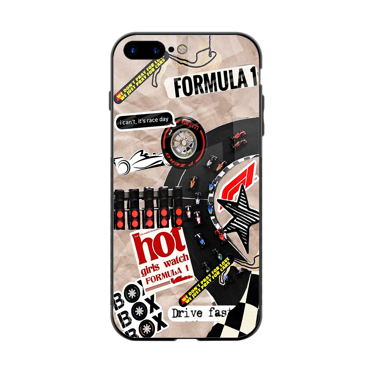 Speedline back phone cover | glass case for iphone 7 plus