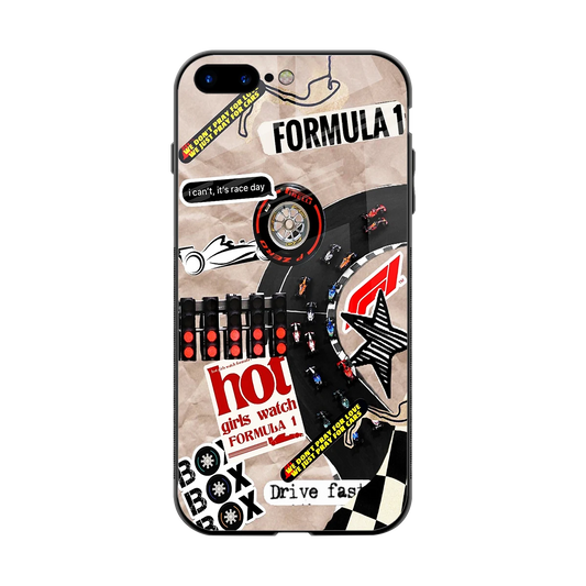 Speedline back phone cover | glass case for iphone 8 plus