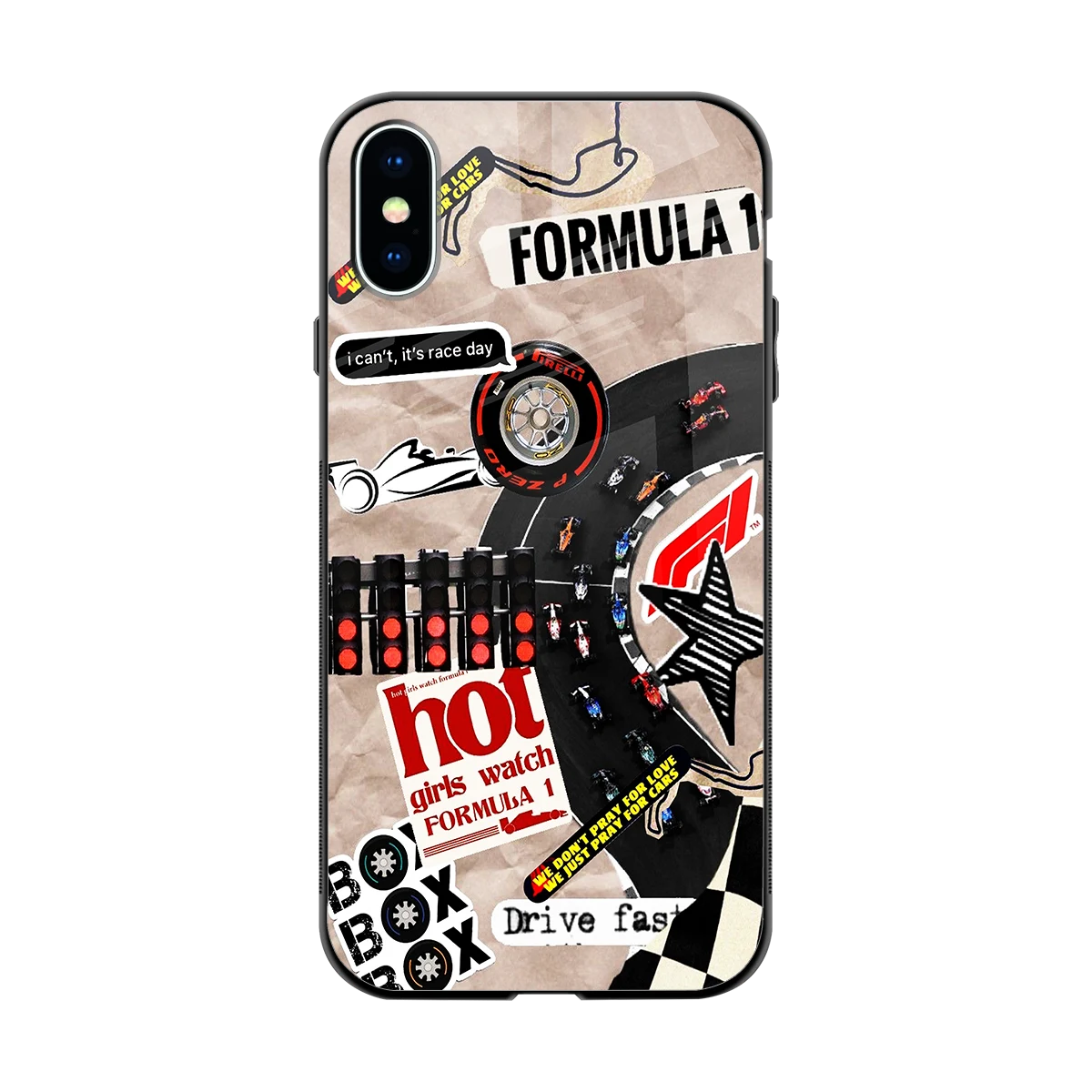 Speedline back phone cover | glass case for iphone xs