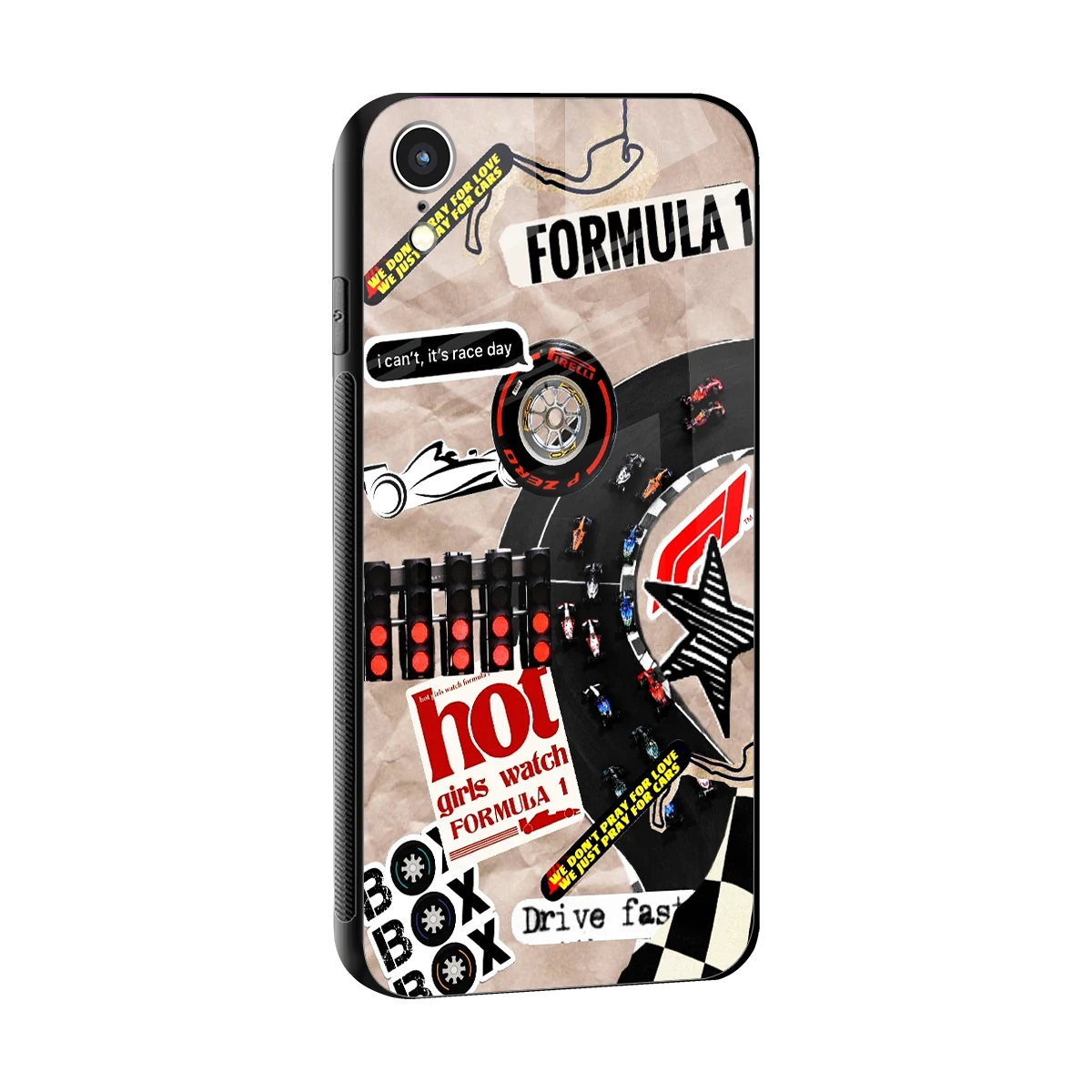 Speedline sleek iphone xr cover with tempered glass back and TPU edges