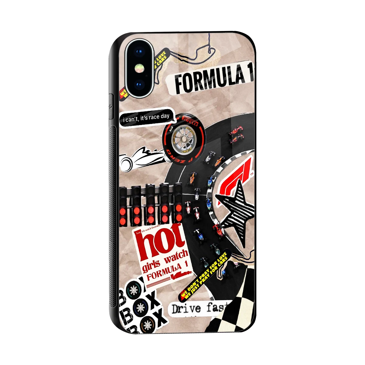 Speedline sleek iphone xs cover with tempered glass back and TPU edges