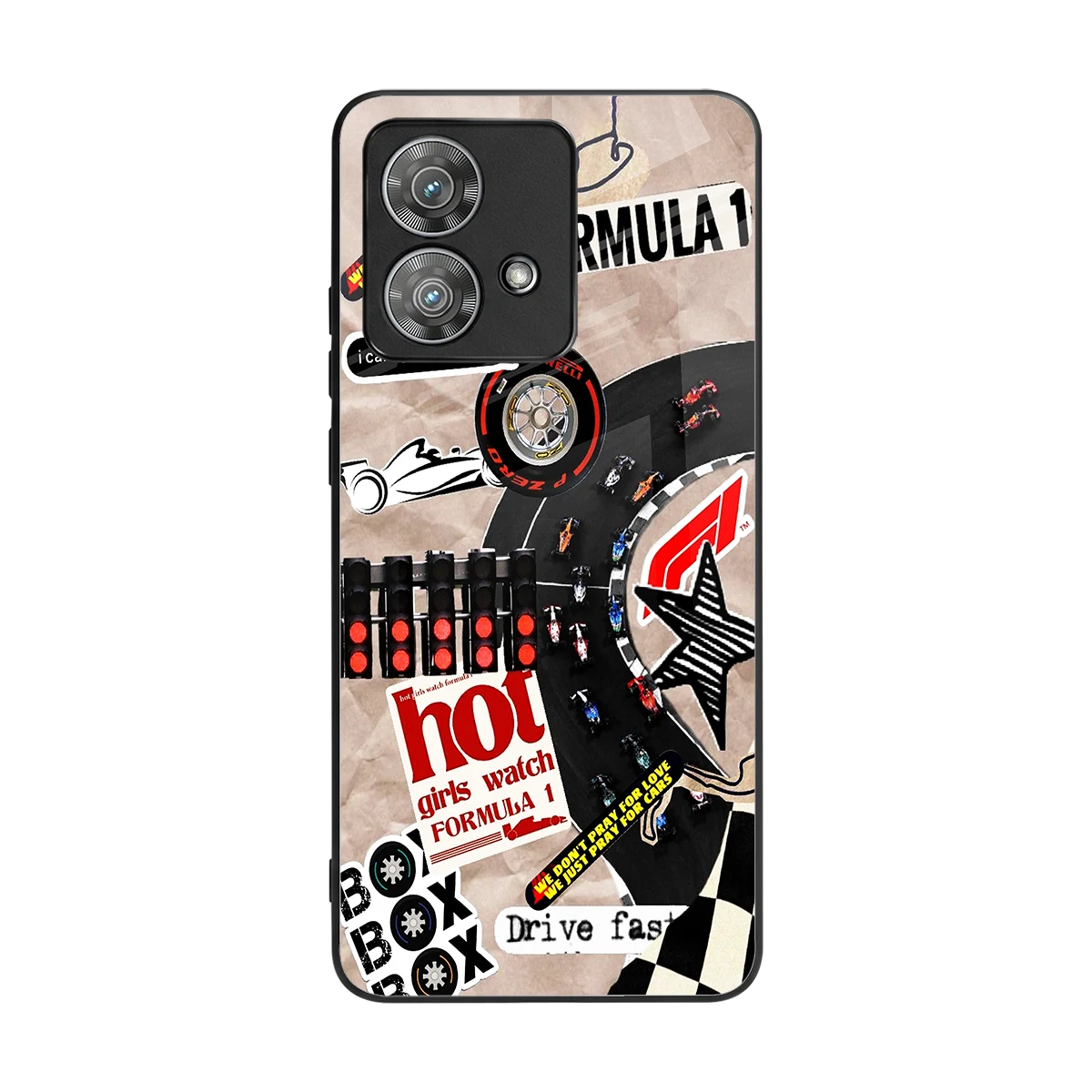 Speedline back phone cover | glass case for motorola edge 40 neo 5g